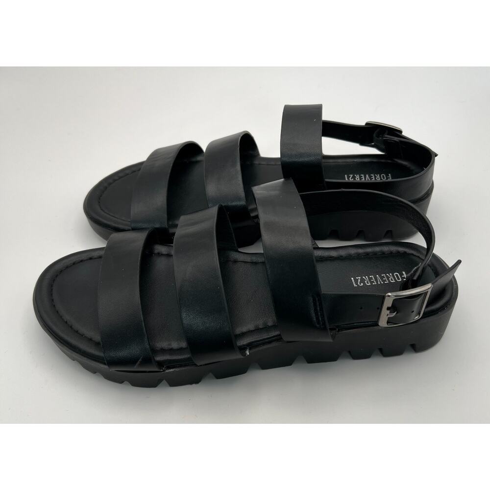 Forever 21 Black Strappy Sandals- Women's Size 6